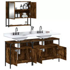 vidaXL Ensemble de meubles de salle de bain avec étagère 3 pcs Bois d'ingénierie Meuble de rangement