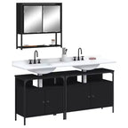 vidaXL Ensemble de meubles de salle de bain avec étagère 3 pcs Bois d'ingénierie Meuble de rangement