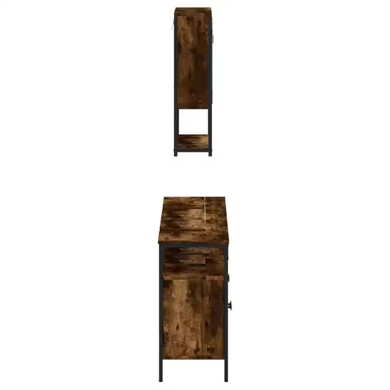 vidaXL Ensemble de meubles de salle de bain avec étagère 3 pcs Bois d'ingénierie Meuble de rangement