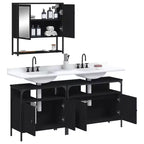 vidaXL Ensemble de meubles de salle de bain avec étagère 3 pcs Bois d'ingénierie Meuble de rangement