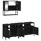 vidaXL Ensemble de meubles de salle de bain avec étagère 3 pcs Bois d'ingénierie Meuble de rangement