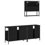 vidaXL Ensemble de meubles de salle de bain avec étagère 3 pcs Bois d'ingénierie Meuble de rangement