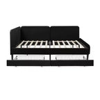 Lit de repos Bellemave avec 2 tiroirs de rangement sous le lit, canapé-lit réglable en velours pour salon et chambre à coucher