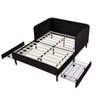 Lit de repos Bellemave avec 2 tiroirs de rangement sous le lit, canapé-lit réglable en velours pour salon et chambre à coucher