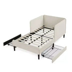 Lit de repos Bellemave avec 2 tiroirs de rangement sous le lit, canapé-lit réglable en velours pour salon et chambre à coucher