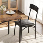 Ensemble de salle à manger 3 pièces, Table et 2 chaises rembourrées pour coins repas et petits espaces, Style vintage