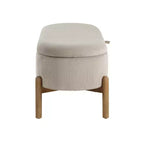Banc de rangement rembourré en velours côtelé de style moderne du milieu du siècle Nolan de GDFStudio