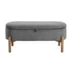 Banc de rangement rembourré en velours côtelé de style moderne du milieu du siècle Nolan de GDFStudio