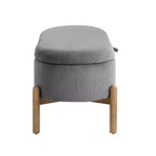 Banc de rangement rembourré en velours côtelé de style moderne du milieu du siècle Nolan de GDFStudio