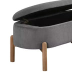 Banc de rangement rembourré en velours côtelé de style moderne du milieu du siècle Nolan de GDFStudio