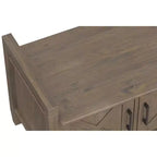 Banc de rangement transitionnel en bois massif Cantina de 112 cm de large, couleur brun fumé