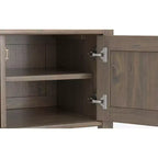 Banc de rangement transitionnel en bois massif Cantina de 112 cm de large, couleur brun fumé
