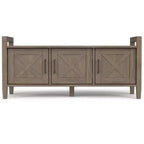 Banc de rangement transitionnel en bois massif Cantina de 112 cm de large, couleur brun fumé