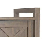 Banc de rangement transitionnel en bois massif Cantina de 112 cm de large, couleur brun fumé