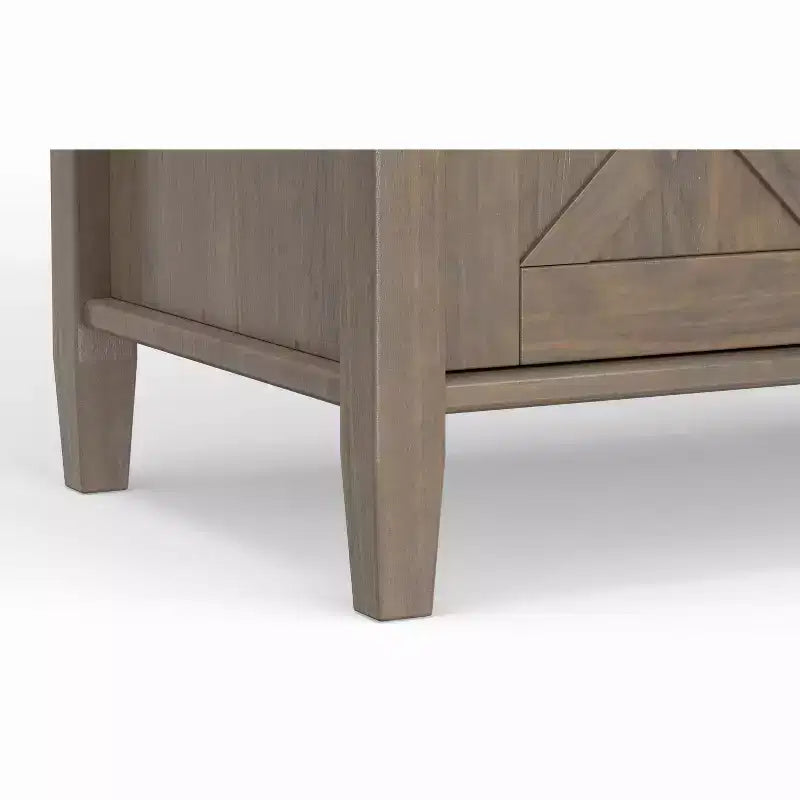 Banc de rangement transitionnel en bois massif Cantina de 112 cm de large, couleur brun fumé