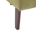 Fauteuil d'appoint moderne avec dossier rond et pieds en bois, revêtement en tissu doux, pour salon ou bureau