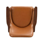 Fauteuil d'appoint mi-siècle de 74,2 cm en similicuir avec coussin d'assise, structure en bois massif, pour salon