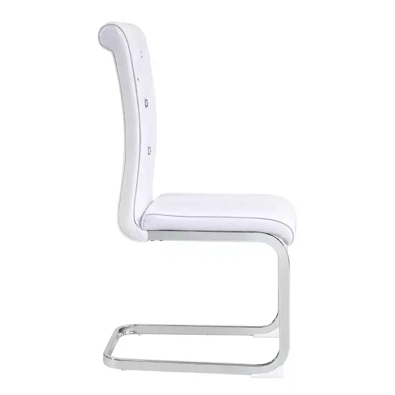 Lot de 4 chaises de salle à manger rétro en similicuir façon croco avec boucles en cristal