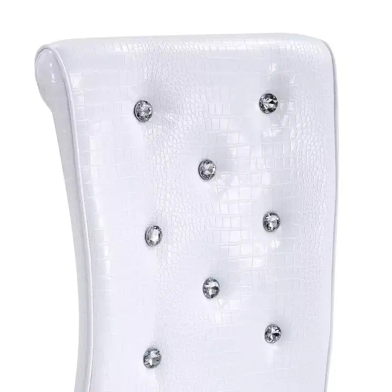 Lot de 4 chaises de salle à manger rétro en similicuir façon croco avec boucles en cristal