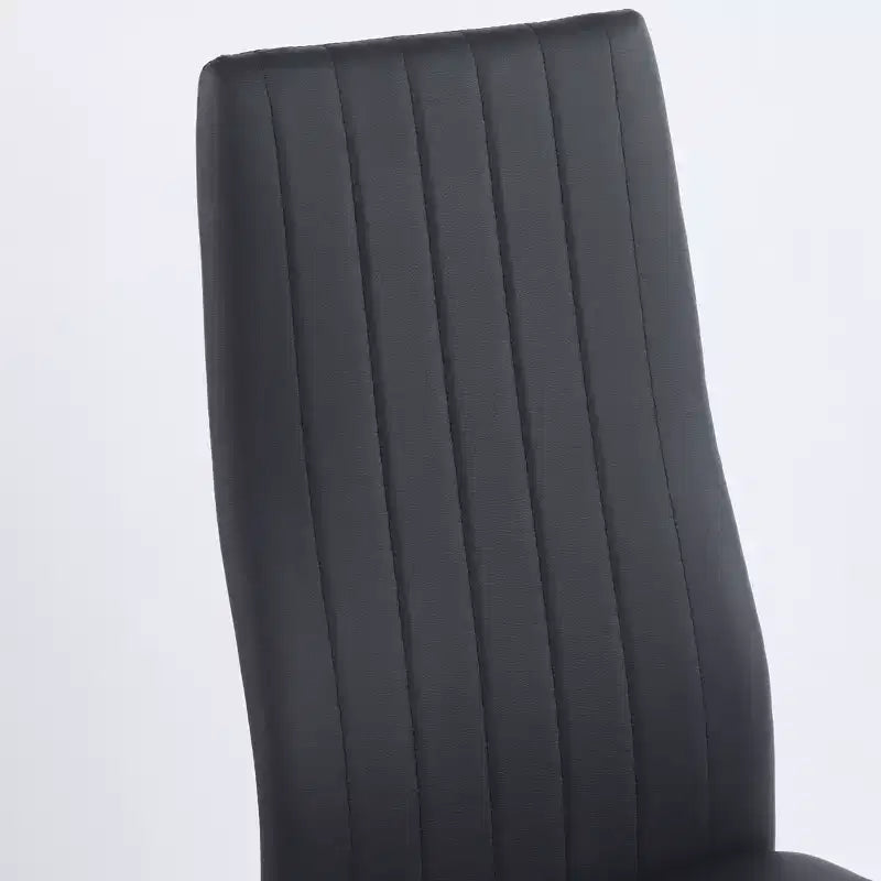 Set of 4 Dining Chairs with Golden Color Legs and Black Seats, Comfortable and Durable