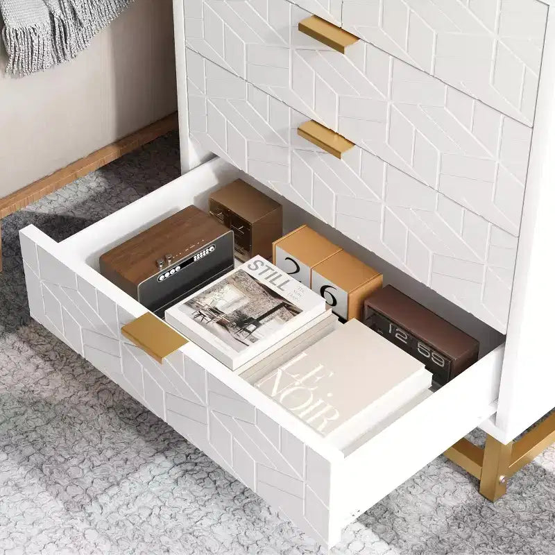 Commode moderne pour chambre à coucher, commode de 60 cm de large, 5 tiroirs avec pieds en métal, petite tour de rangement pour entrée, couloir, salon et placard