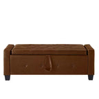 Banc de rangement moderne en cuir PU avec couvercle à charnière de 48 po, banc d'entrée avec rangement pour salon, chambre ou entrée - Panipeachy