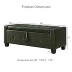Banc de rangement moderne en cuir PU avec couvercle à charnière de 48 po, banc d'entrée avec rangement pour salon, chambre ou entrée - Panipeachy