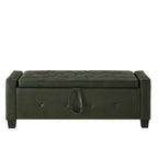 Banc de rangement moderne en cuir PU avec couvercle à charnière de 48 po, banc d'entrée avec rangement pour salon, chambre ou entrée - Panipeachy