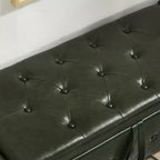 Banc de rangement moderne en cuir PU avec couvercle à charnière de 48 po, banc d'entrée avec rangement pour salon, chambre ou entrée - Panipeachy