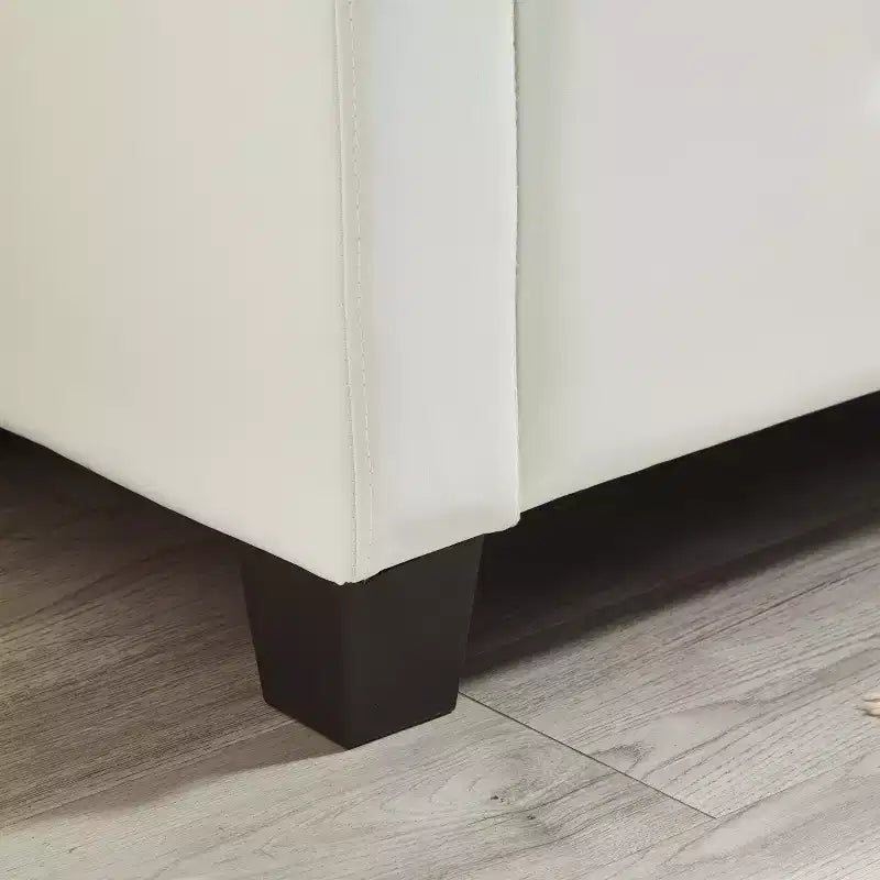 Banc de rangement moderne en cuir PU avec couvercle à charnière de 48 po, banc d'entrée avec rangement pour salon, chambre ou entrée - Panipeachy