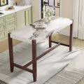 47.5 Counter Height Faux Marble Dining Table with Rubber Wood Legs