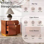 Christopher Knight Home Orrun Table de chevet de rangement moderne bombée avec 2 tiroirs