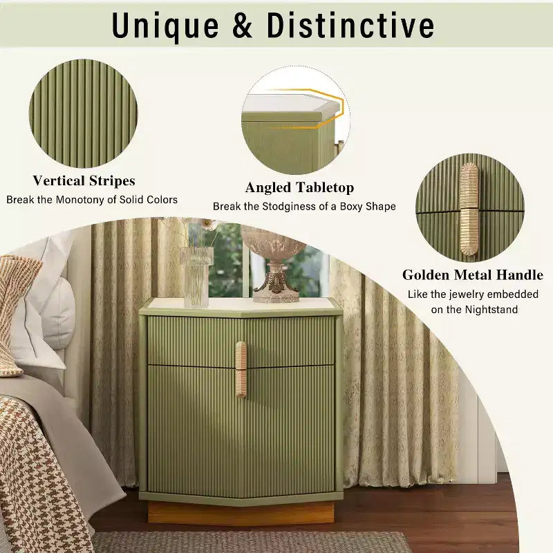 Christopher Knight Home Orrun Table de chevet de rangement moderne bombée avec 2 tiroirs