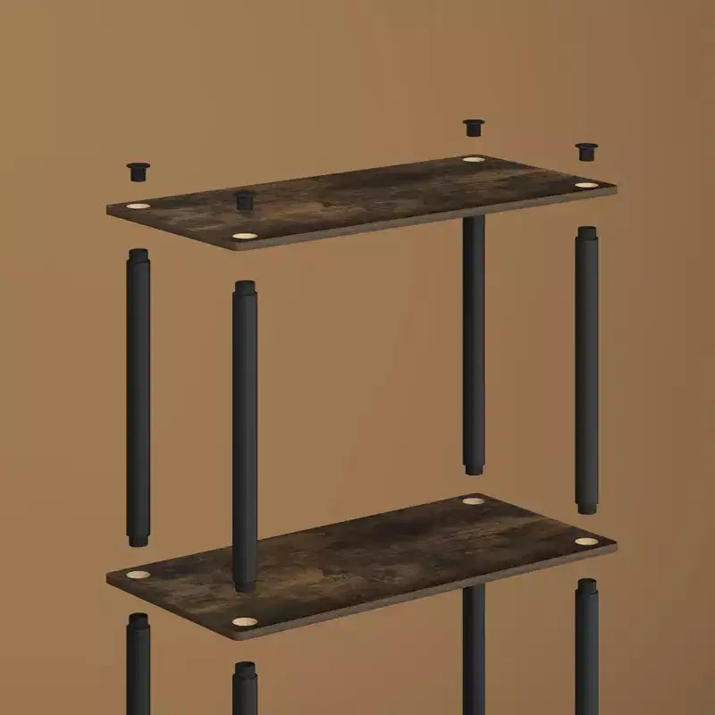 HOMLUX Bibliothèque décorative haute à 5 niveaux, étagère de rangement ouverte, étagères de présentation polyvalentes pour salon et bureau à domicile