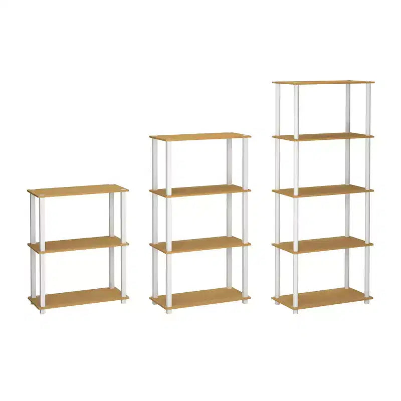 HOMLUX Bibliothèque décorative haute à 5 niveaux, étagère de rangement ouverte, étagères de présentation polyvalentes pour salon et bureau à domicile