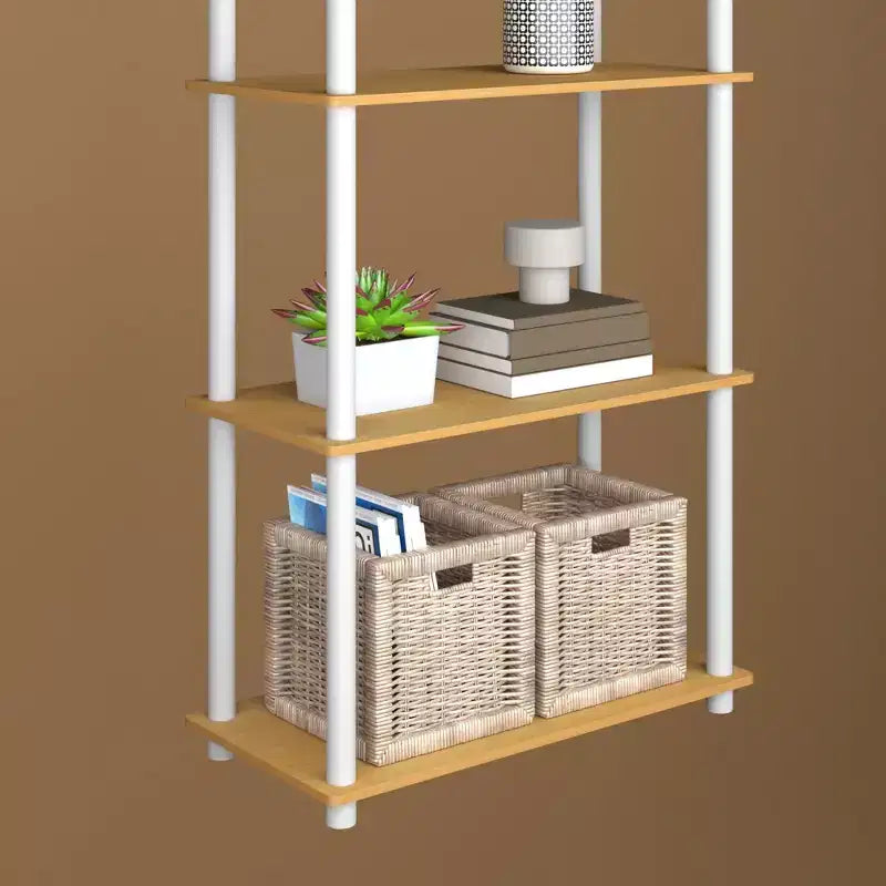 HOMLUX Bibliothèque décorative haute à 5 niveaux, étagère de rangement ouverte, étagères de présentation polyvalentes pour salon et bureau à domicile