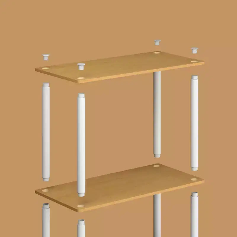 HOMLUX Bibliothèque décorative haute à 5 niveaux, étagère de rangement ouverte, étagères de présentation polyvalentes pour salon et bureau à domicile