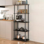 HOMLUX Bibliothèque décorative haute à 5 niveaux, étagère de rangement ouverte, étagères de présentation polyvalentes pour salon et bureau à domicile