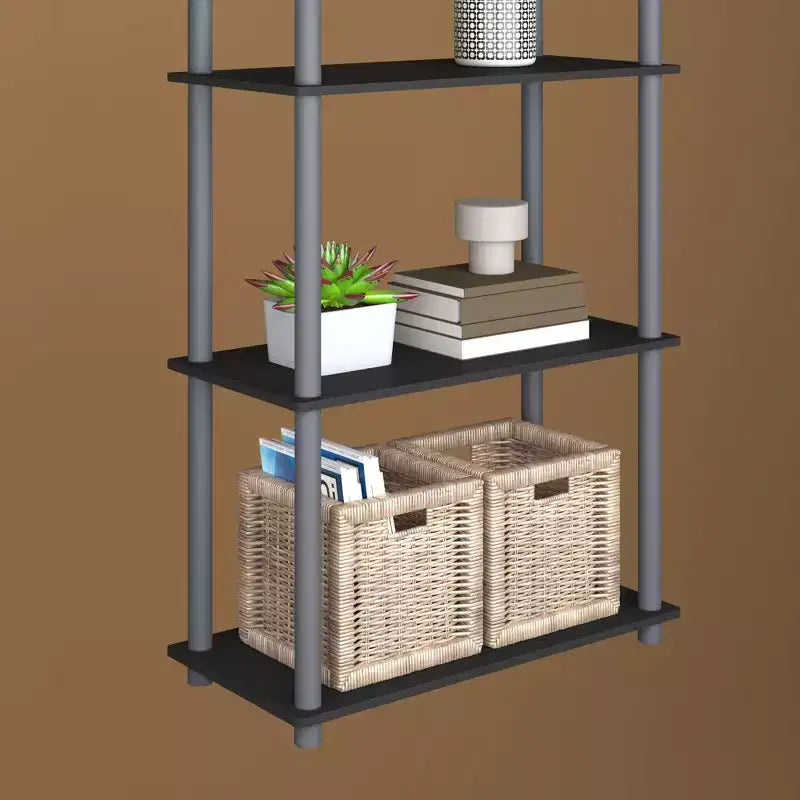 HOMLUX Bibliothèque décorative haute à 5 niveaux, étagère de rangement ouverte, étagères de présentation polyvalentes pour salon et bureau à domicile
