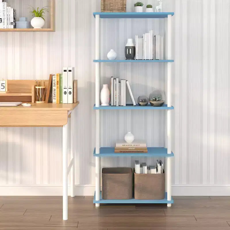 HOMLUX Bibliothèque décorative haute à 5 niveaux, étagère de rangement ouverte, étagères de présentation polyvalentes pour salon et bureau à domicile