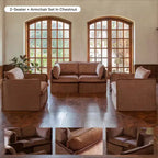 Canapé d'angle modulable et lavable 5 places Anabei + Ottomane | Assise Memorix+ & Oreiller Contour