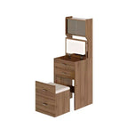 Coiffeuse compacte, Coiffeuse de maquillage avec miroir, Ensemble de coiffeuse, Petite coiffeuse et chaise de rangement pour filles