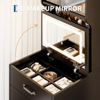 Coiffeuse compacte, Coiffeuse de maquillage avec miroir, Ensemble de coiffeuse, Petite coiffeuse et chaise de rangement pour filles
