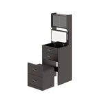 Coiffeuse compacte, Coiffeuse de maquillage avec miroir, Ensemble de coiffeuse, Petite coiffeuse et chaise de rangement pour filles