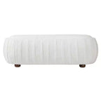 Christopher Knight Home Jyoti Pouf moderne en bois rembourré en bouclette de forme ovale
