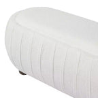 Christopher Knight Home Jyoti Pouf moderne en bois rembourré en bouclette de forme ovale