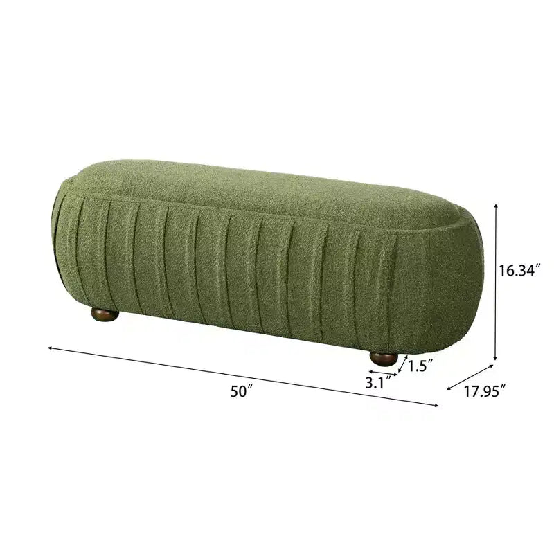 Christopher Knight Home Jyoti Pouf moderne en bois rembourré en bouclette de forme ovale