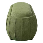 Christopher Knight Home Jyoti Pouf moderne en bois rembourré en bouclette de forme ovale