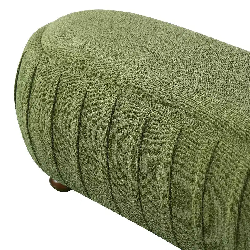 Christopher Knight Home Jyoti Pouf moderne en bois rembourré en bouclette de forme ovale
