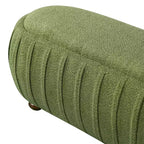 Christopher Knight Home Jyoti Pouf moderne en bois rembourré en bouclette de forme ovale